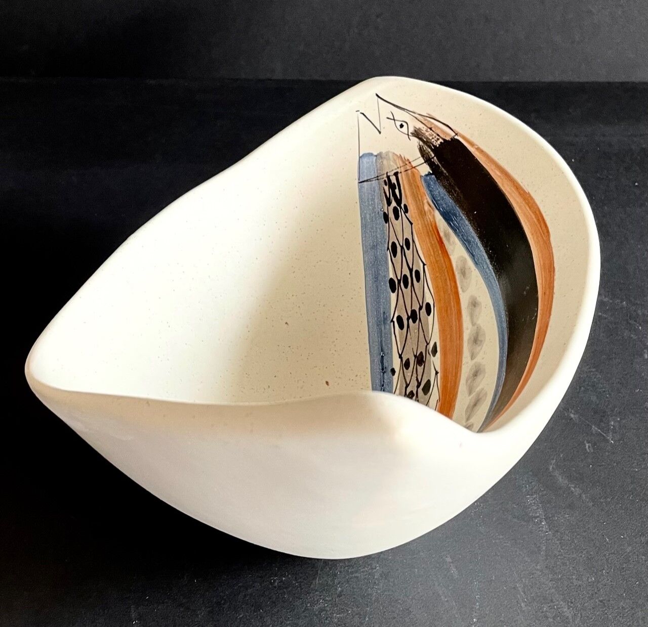 Earthenware "fish" cut by roger capron vallauris