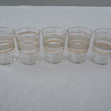 9 wine glasses, gold edging and granite – 1960s-1970s