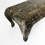 Table basse en marbre tessellé maitland smith 1980 vintage usa rare emperador 1970