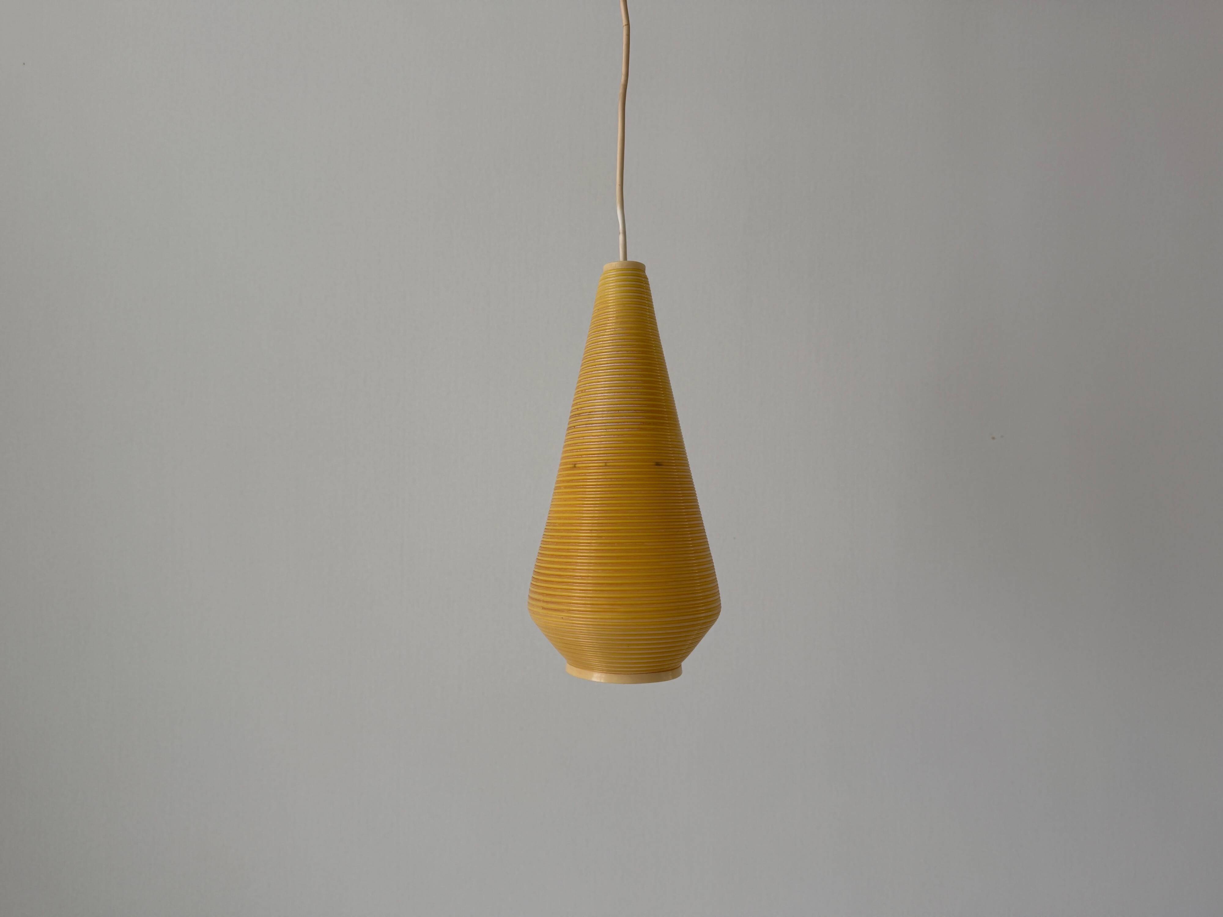 Suspended lamp with yellow Rotaflex shade by Yasha Heifetz, 1960s, Germany