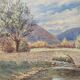 HST painting "Hilly landscape with the river" signed (to be deciphered)