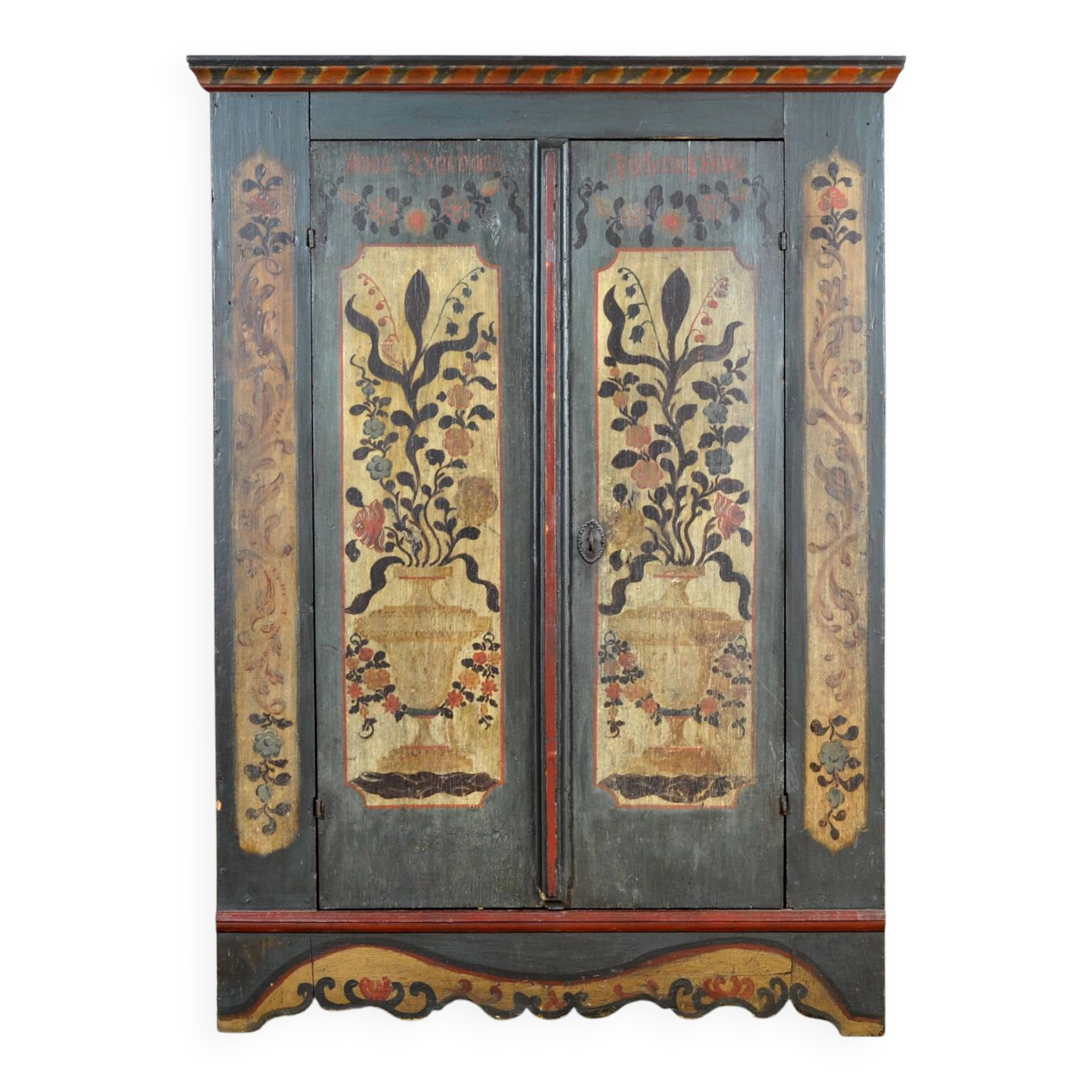 German folk art bridal armoire, 1809