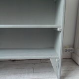 Vintage bookcase green of gray wooden top