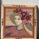 Vintage tapestry portrait of a woman
