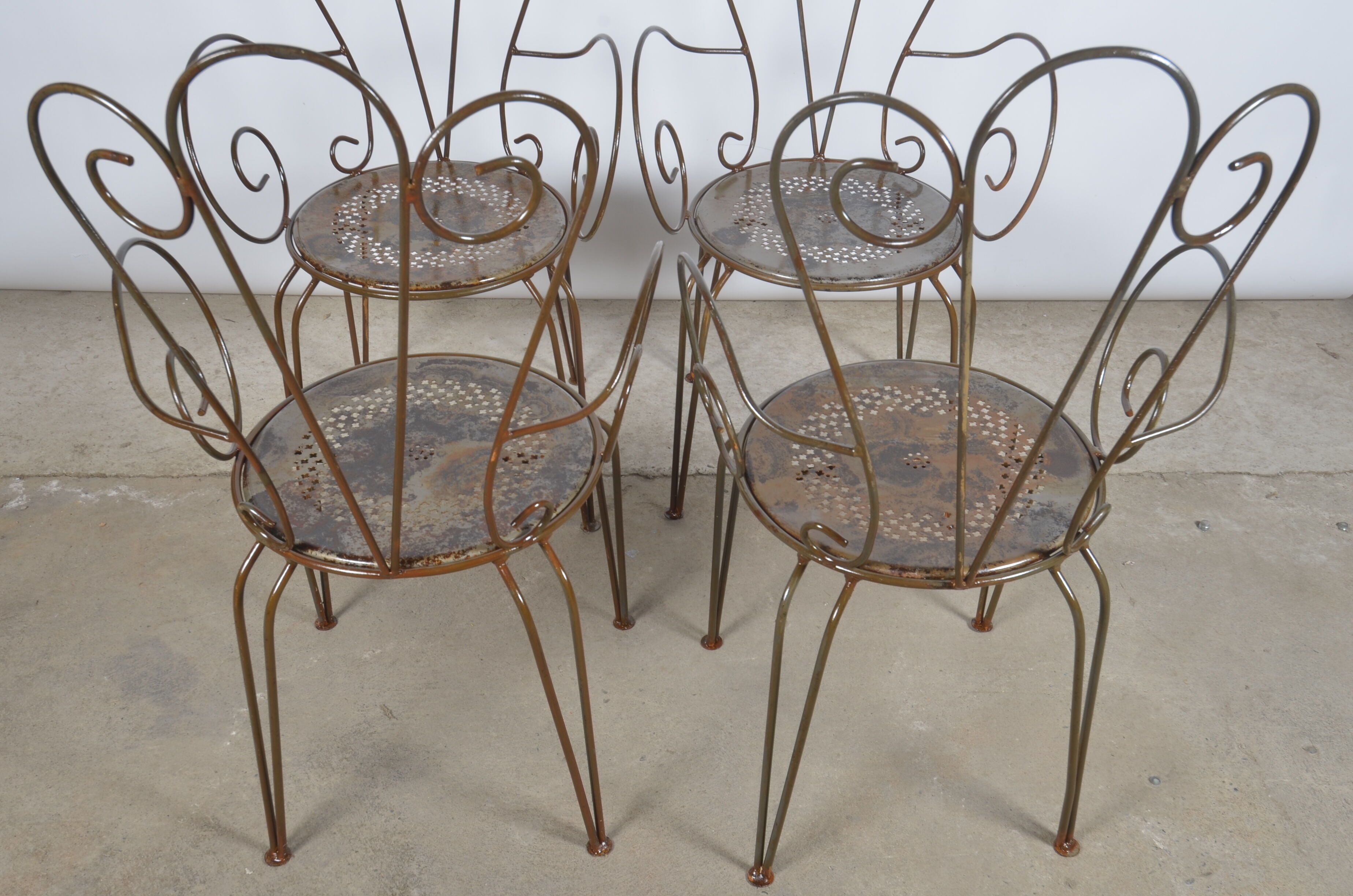 Chaises de jardin en fer forgé