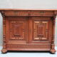 Double body late 19th century in oak and colored stained glass