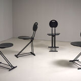 Set of 4 Italian folding chairs from the 1980s