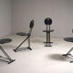 Set de 4 chaises pliantes italiennes années 1980