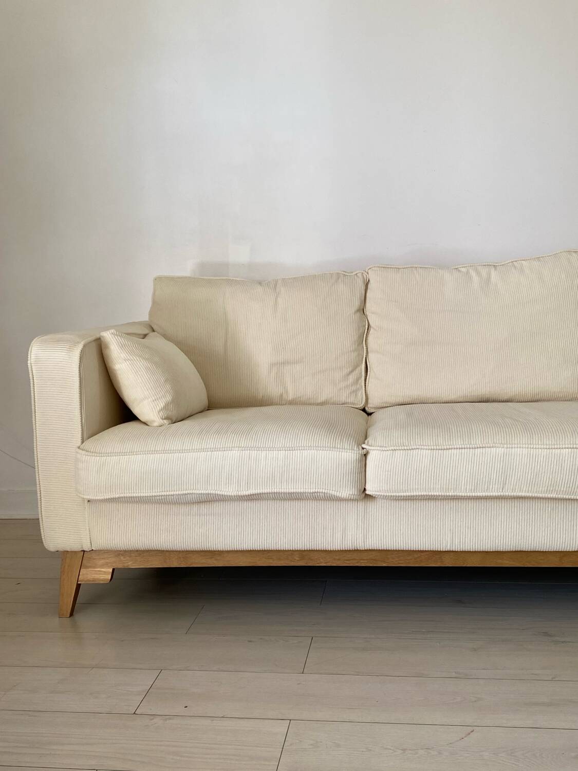 Scandinavian corduroy sofa