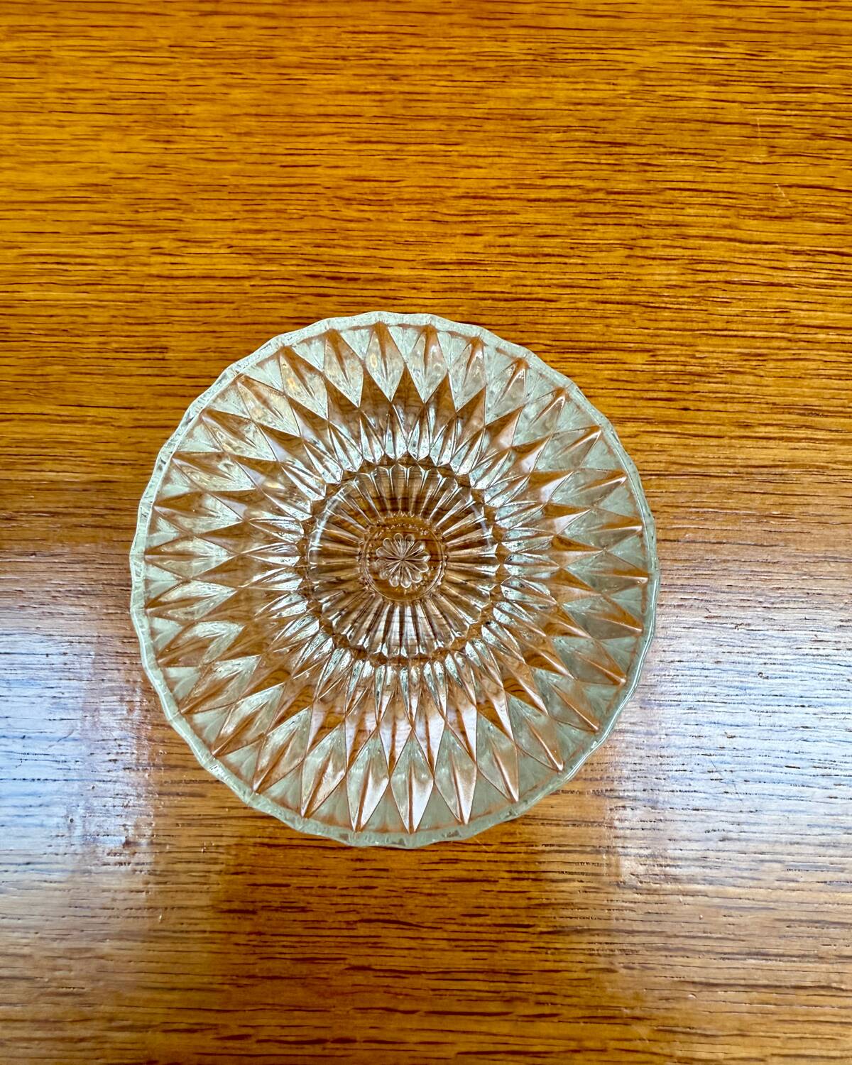 Antique chiseled glass candy box