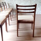 6 chaises teck de Meredew furniture vintage scandinave 1960
