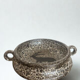 Footed bowl fat lava rock decor 1970