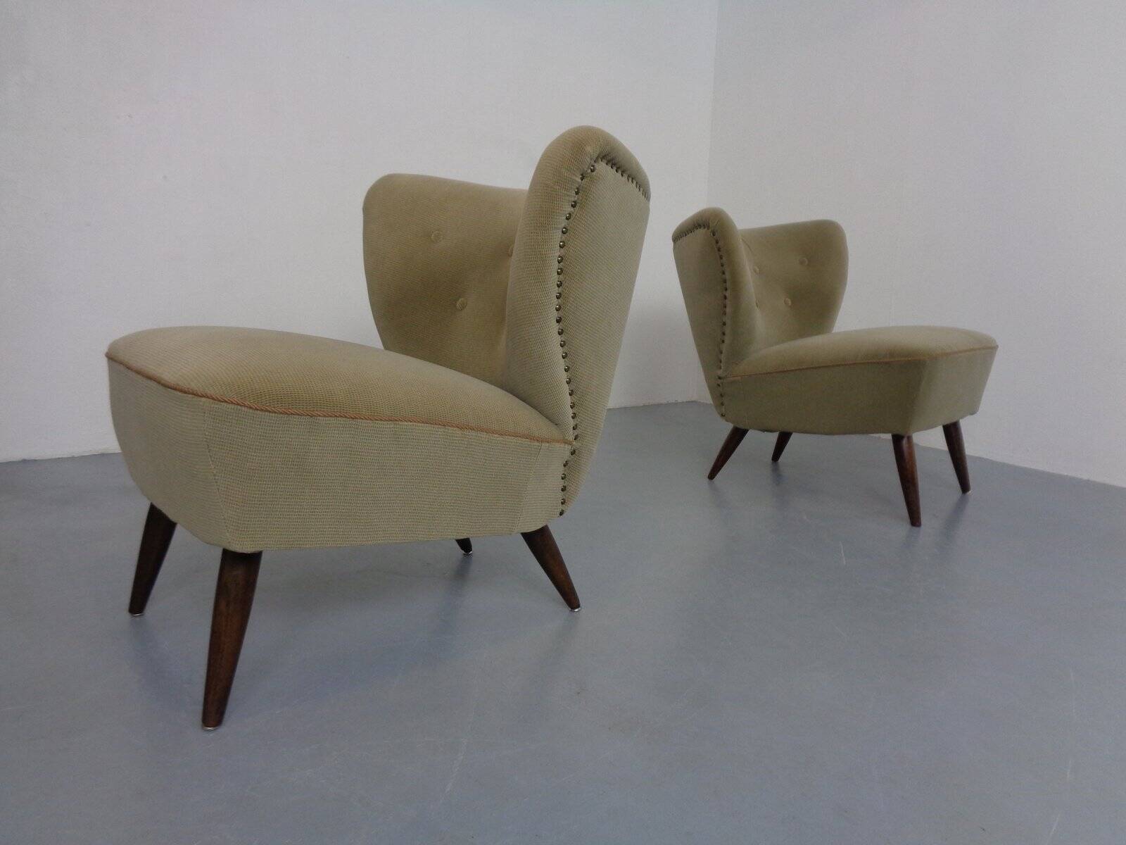 Set of German Organic Club Chairs, 1950s