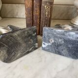 Pair of vintage marble horse head bookends
