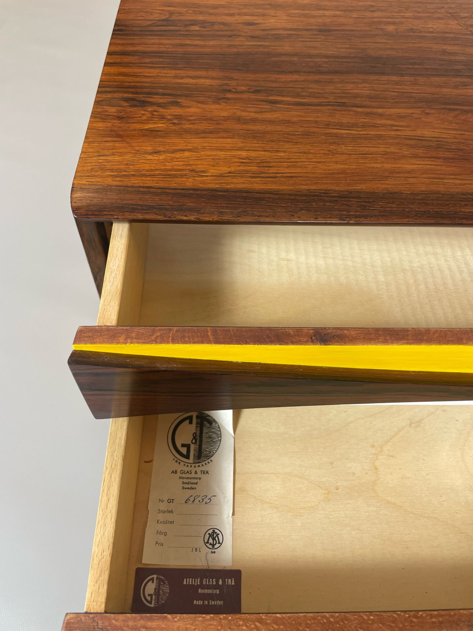 Palisander beside chest by Niels Clausen for N.C. Møbler