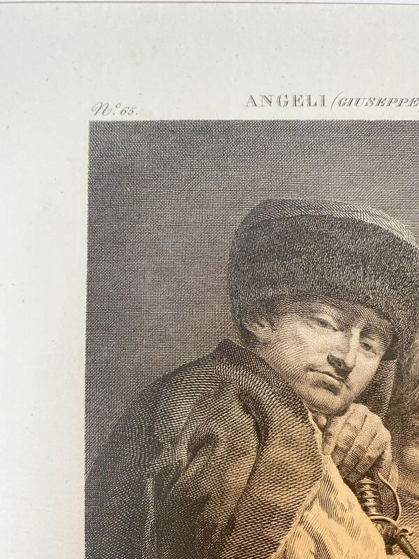 Giuseppe angeli, la leçon de tambour, gravure par h. lallemand, xixème siècle