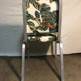 Aluminum chairs covered with Yasmine All overdose multicolor fabric Maison Thevenon arma Burgess