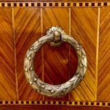 Chest of drawers with curved façade, transition style, in veneer of precious wood