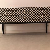 Black and white checkered resine furniture