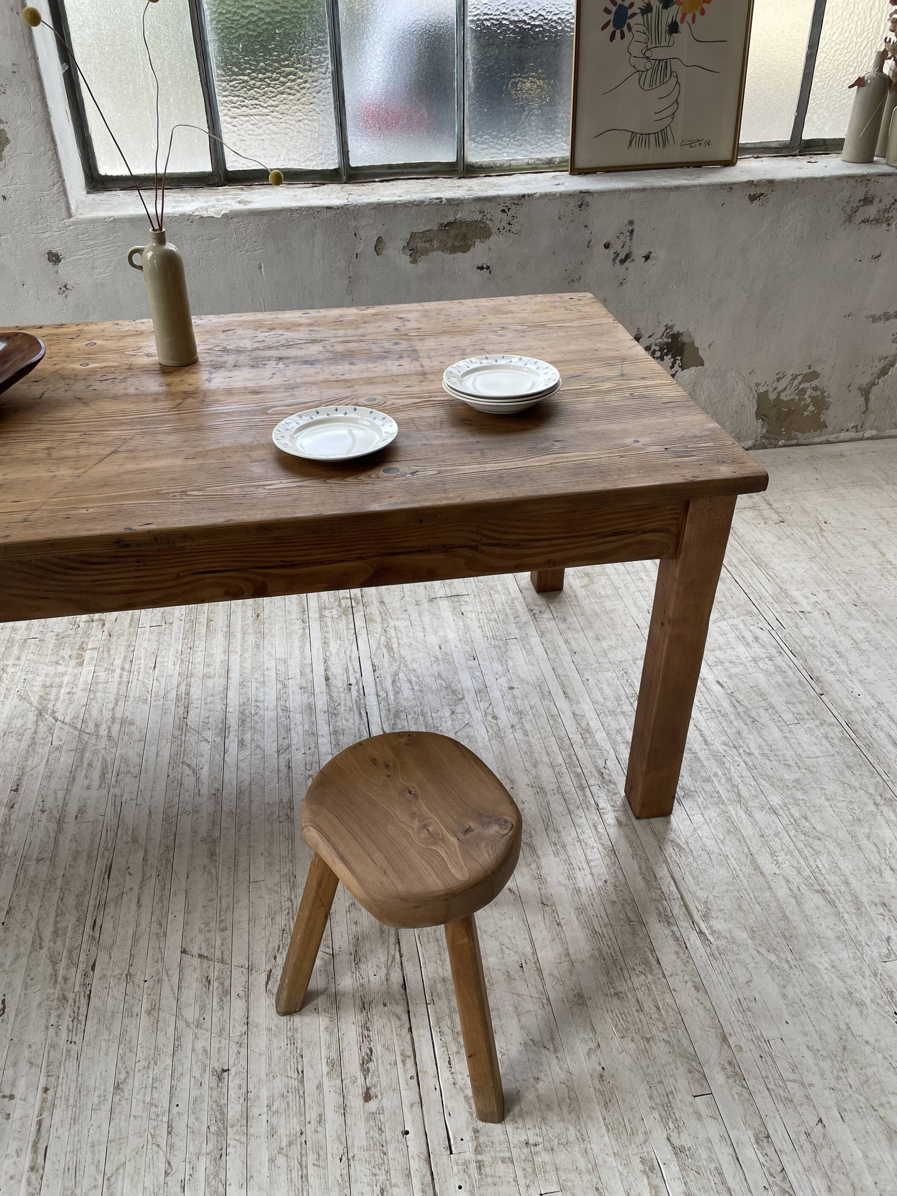 Farmhouse table in elm and pine 2m