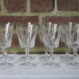 8 glasses with semi-crystal stems