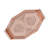 Small art deco pink glass serving trays