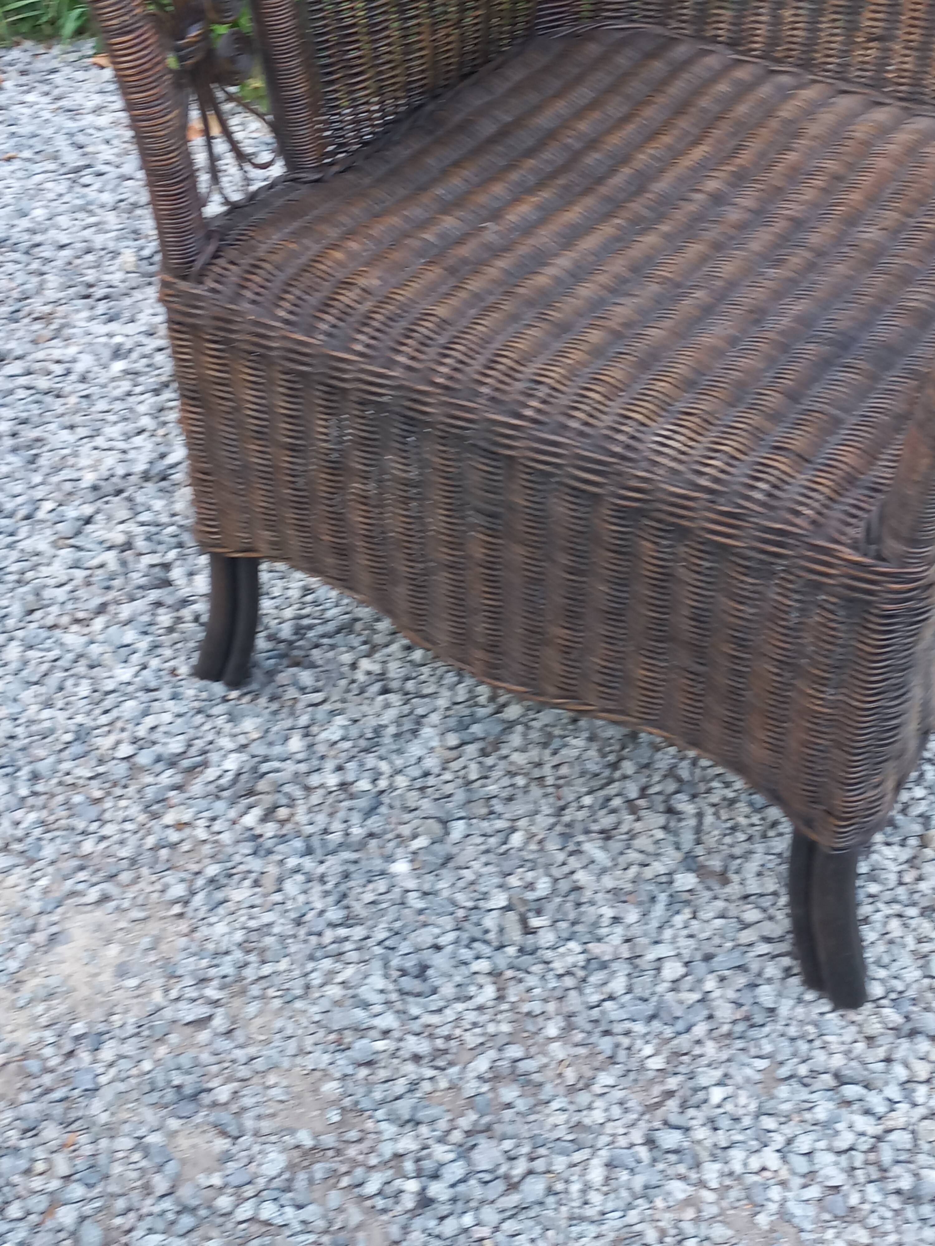 Set de 3 fauteuils en rotin des années 70