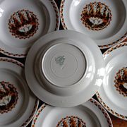 Set of 10 large ironstone Art Deco plates Saint-Amand Water Lily