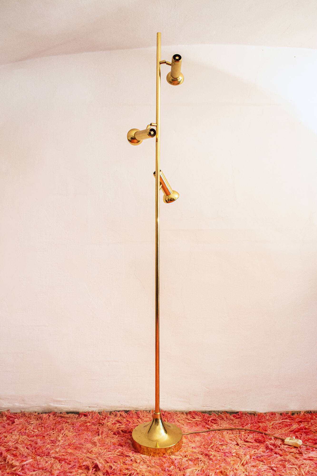 Tre luci Italian Brass Floor Lamp by Goffredo Reggiani, 1970s