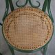 Set of 2 Green Vintage Bistro Chairs with Woven Reed Seats