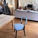 Set of 4 Göteborg chairs by Erik Gunnar Asplund for Cassina, blue leather.