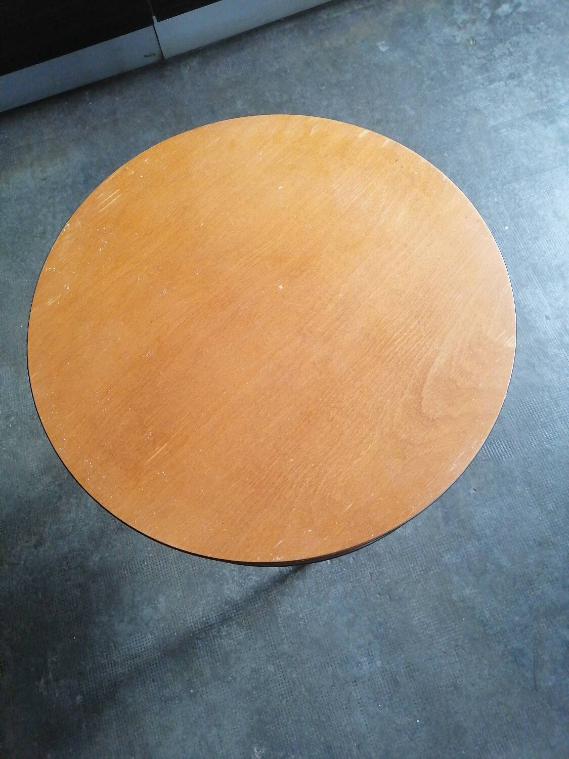 Side table, round work table in Scandinavian style, 1960.