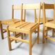 4 cheises en bois style Charlotte perriand