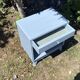 Vintage bedside 1950 gray blue patinated