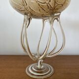 Antique medusa cup josefina krosno multi-layer blown glass vintage