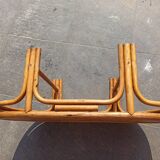 Table basse en rotin ovale vintage