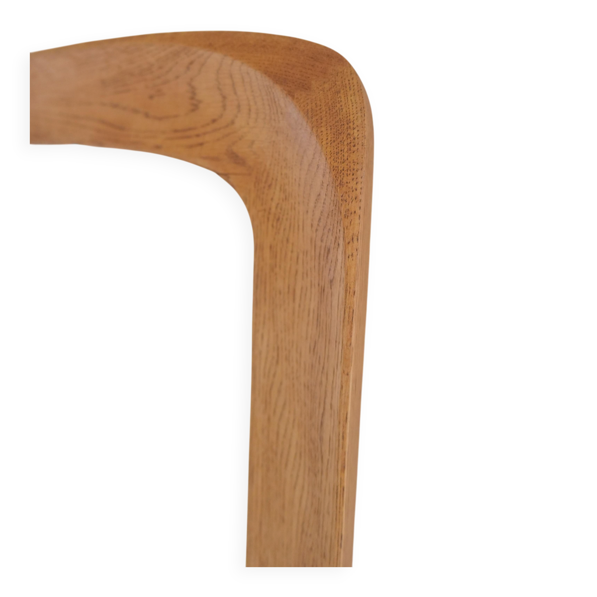 Mid-century modern sculptural wall mirror in stained oak, glass, Glas & Trä 1959