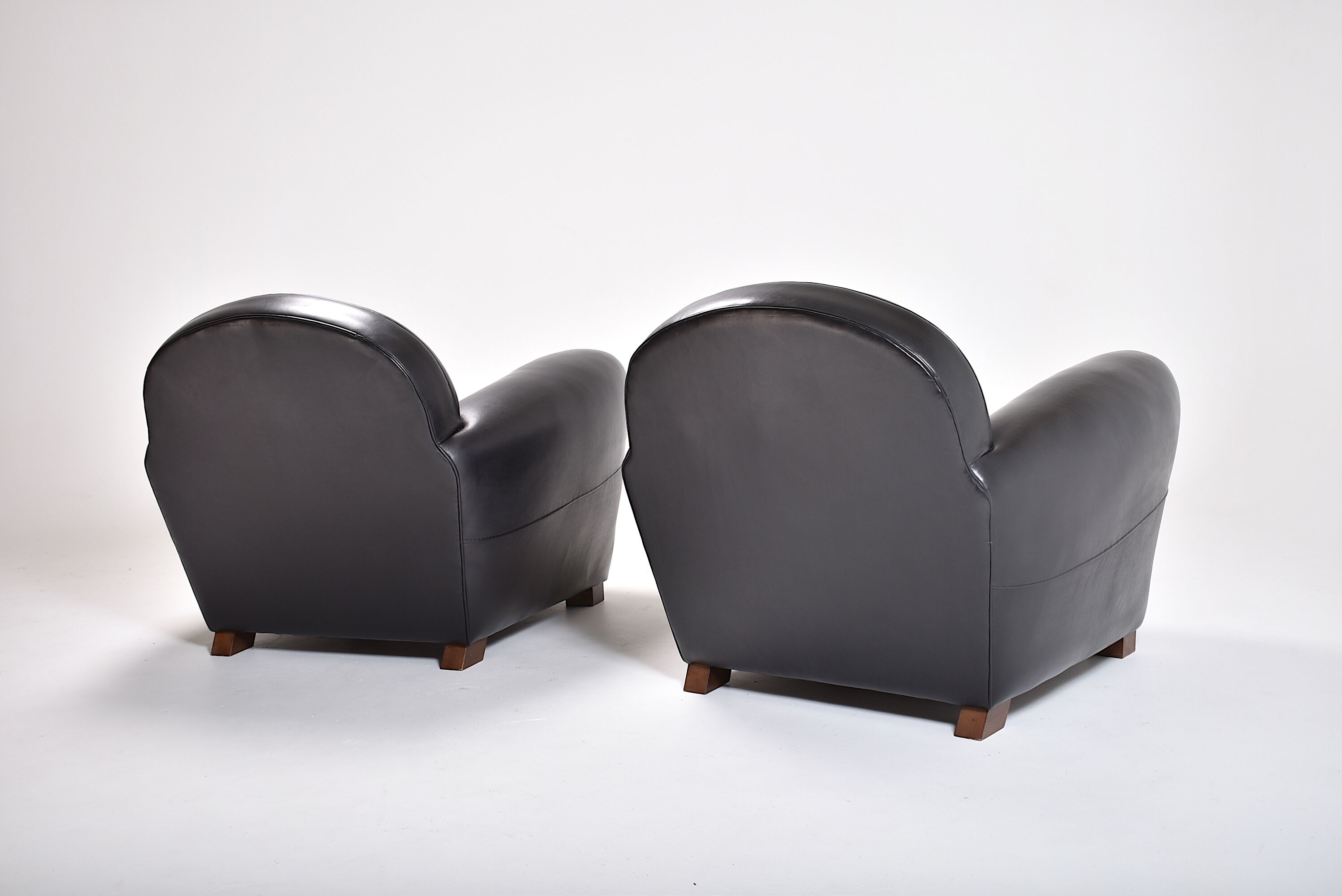 Pair of leather club chairs