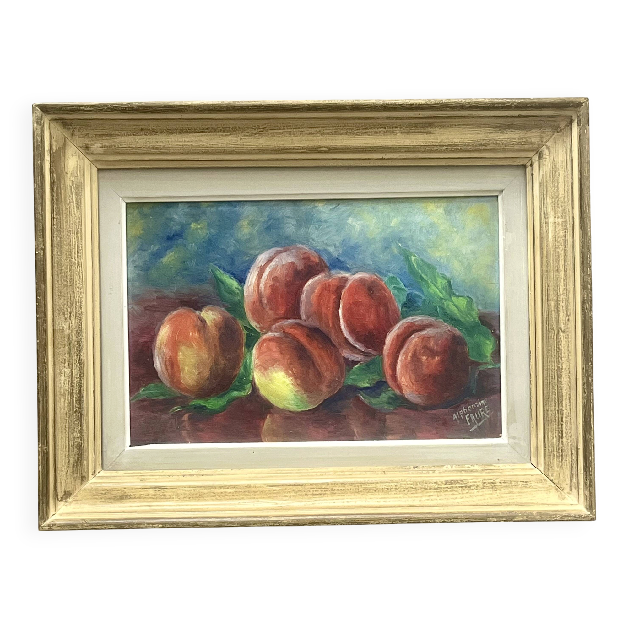Tableau aux fruits vets 1950/60