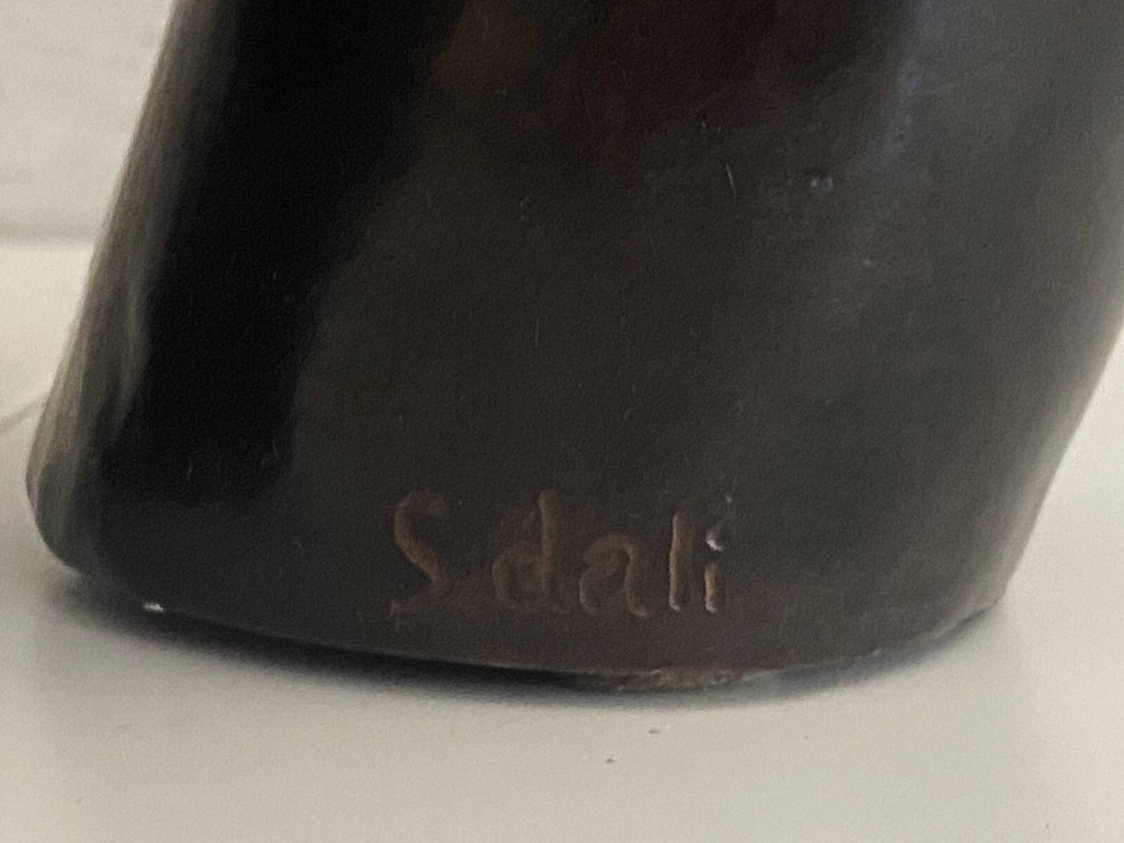 Patinated Bronze Sculpture Statue Signed S. Dali Female Body