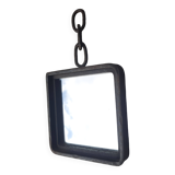 Brutalist cast iron mirror