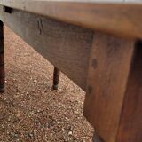 Rustic restaurant bistro table in solid oak, 1900 period - 1m85