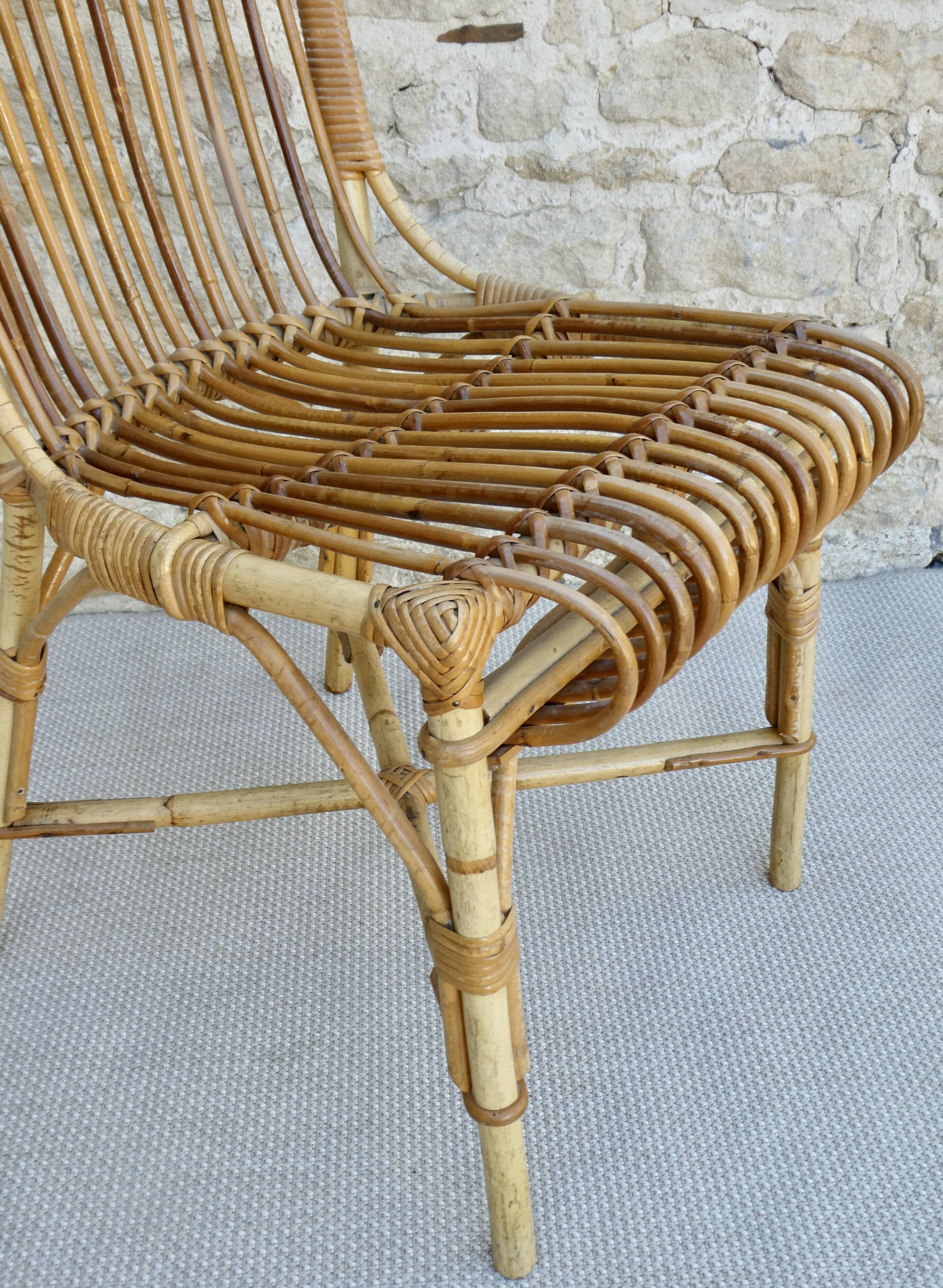 Rattan chair from the 60s-70s