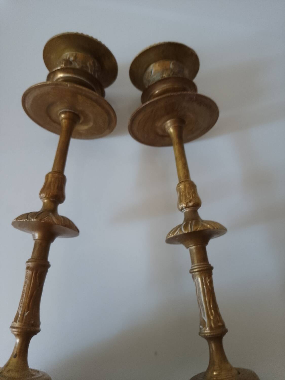 Brass collared candle holders
