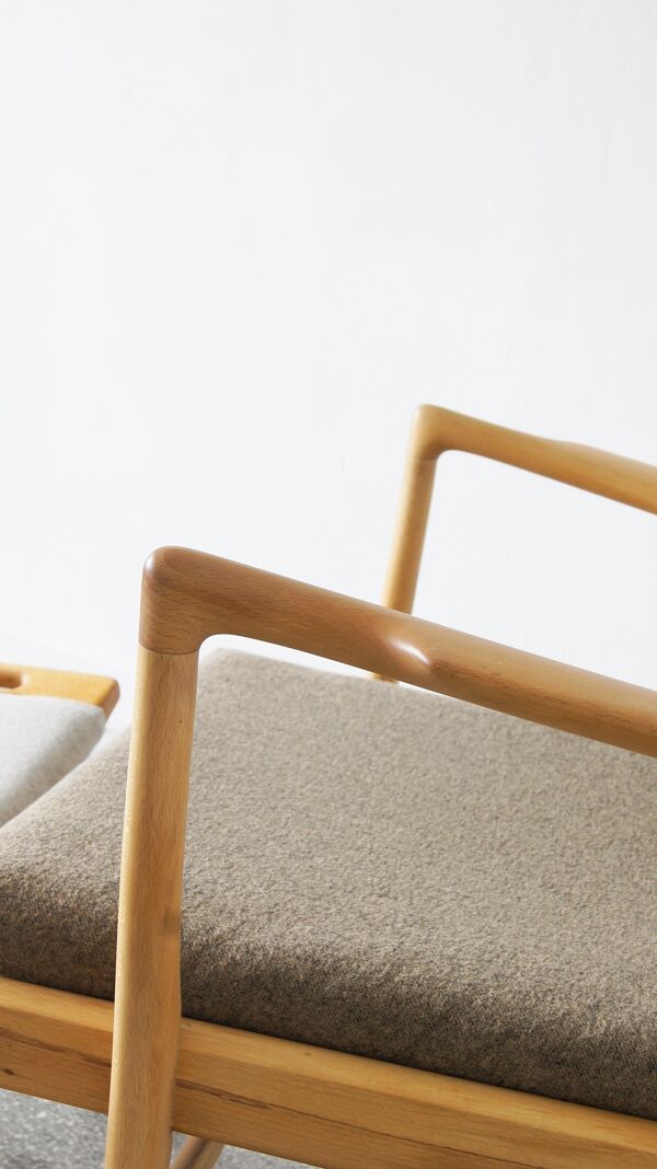 Fauteuil modèle AP-16 et ottoman par Hans J. Wegner pour AP-Stolen, 1951, Set de 2
