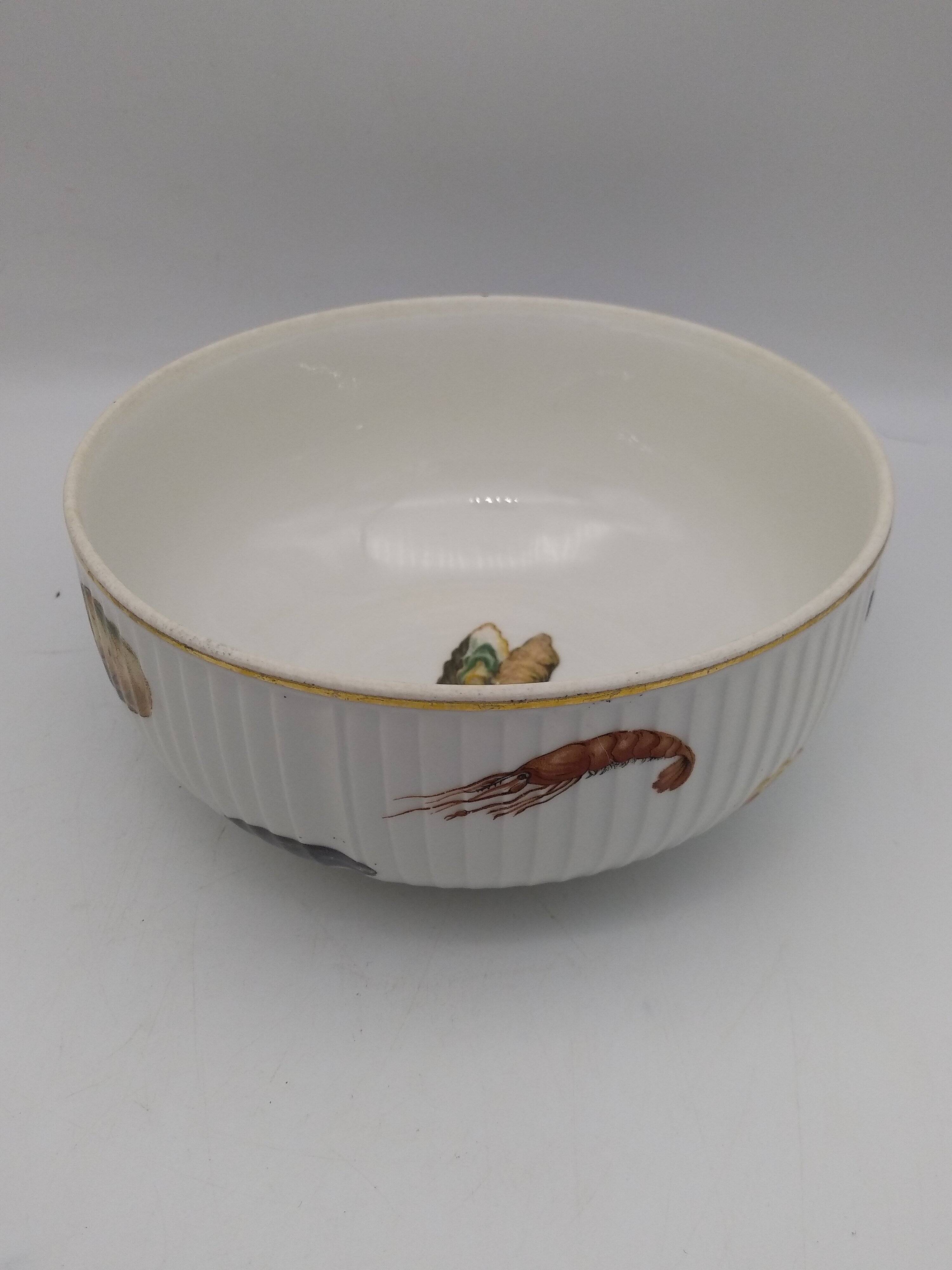 Small LF porcelain salad bowl with seafood decoration.