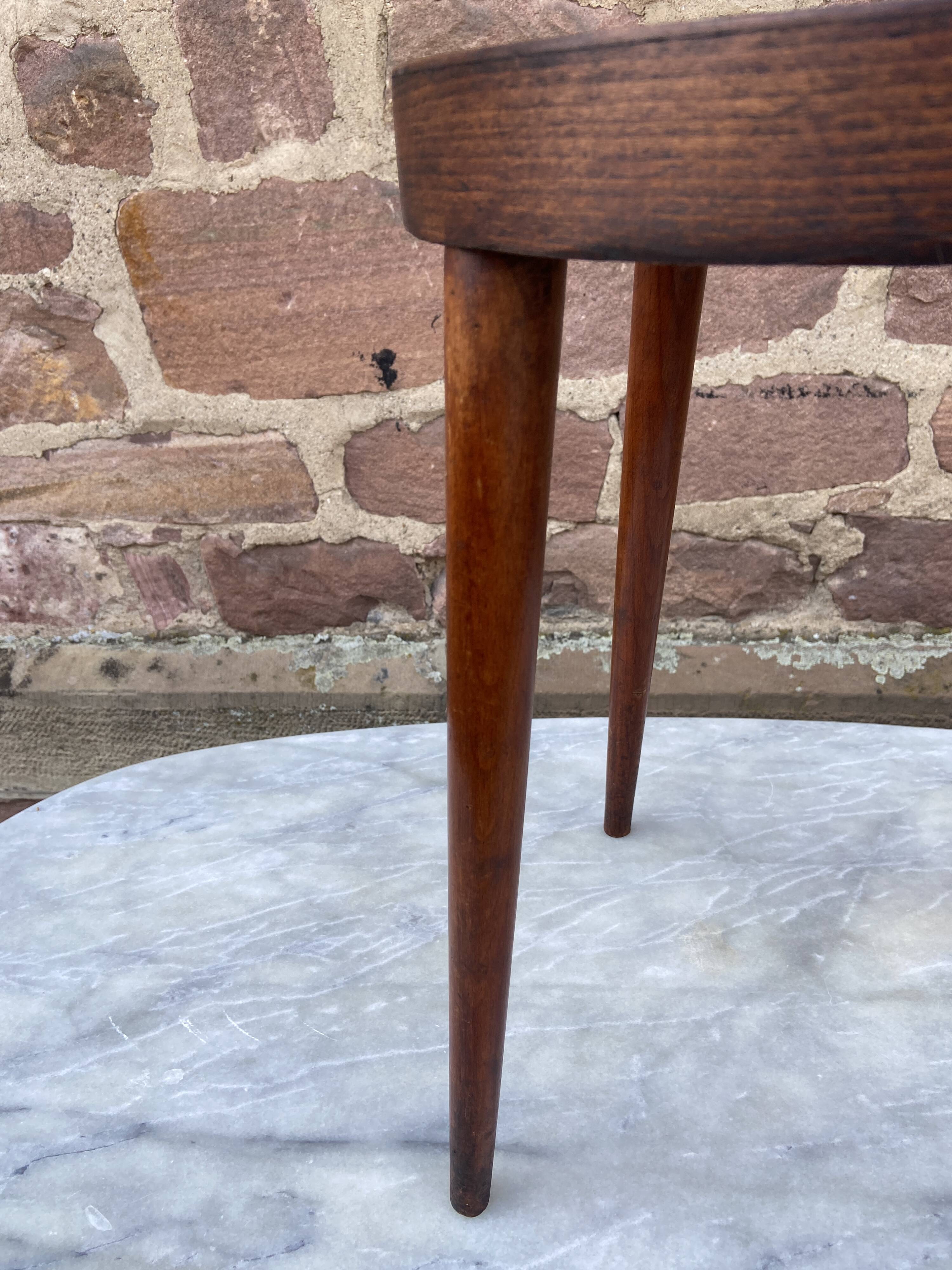 vintage Baumann Scandinavian stool, French stool chic 1980