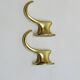 Gold-Colored Anodized Aluminum Coat Hooks, 1950s, Set of 2