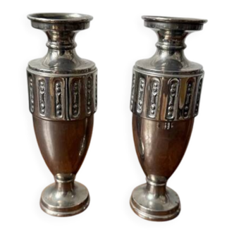 Pair of silver-plated vases/urns from the 1920s/30s.
