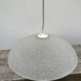1980s speckled glass pendant light, grey and white